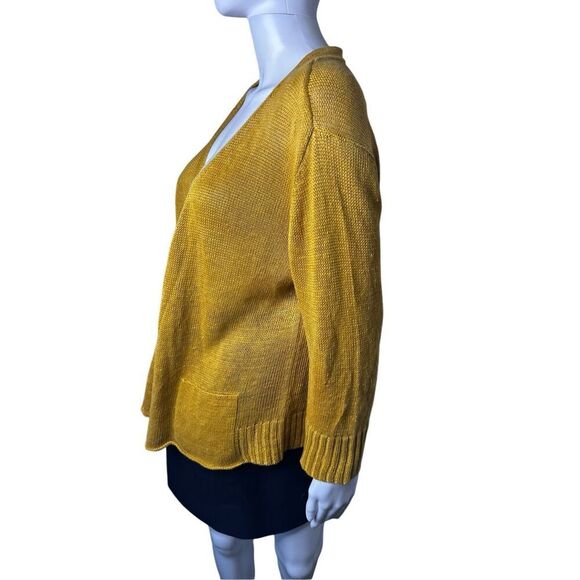 Eileen Fisher Cardigan Womens Small Italian Yarn Hemp Open Front Pocket Sweater - Picture 9 of 9